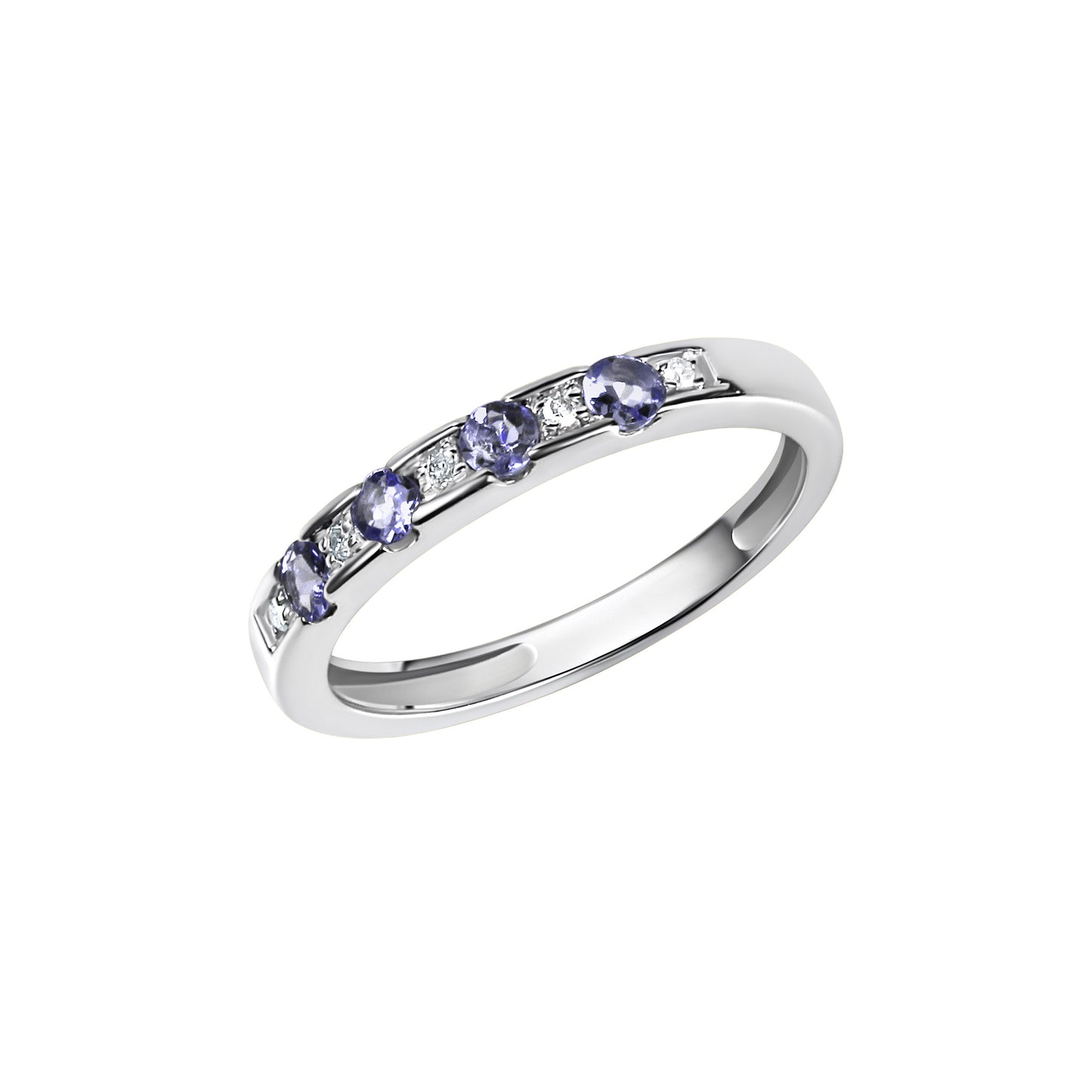 Ring 333/- Gold rhodiniert Diamant + Tansanit 0,025ct.