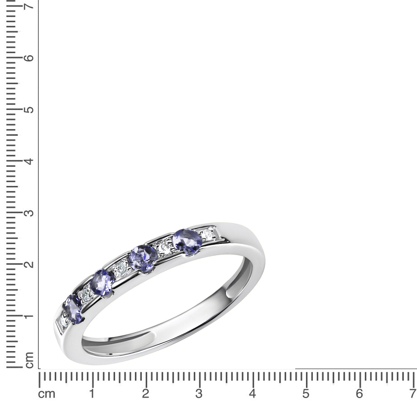 Ring 333/- Gold rhodiniert Diamant + Tansanit 0,025ct.