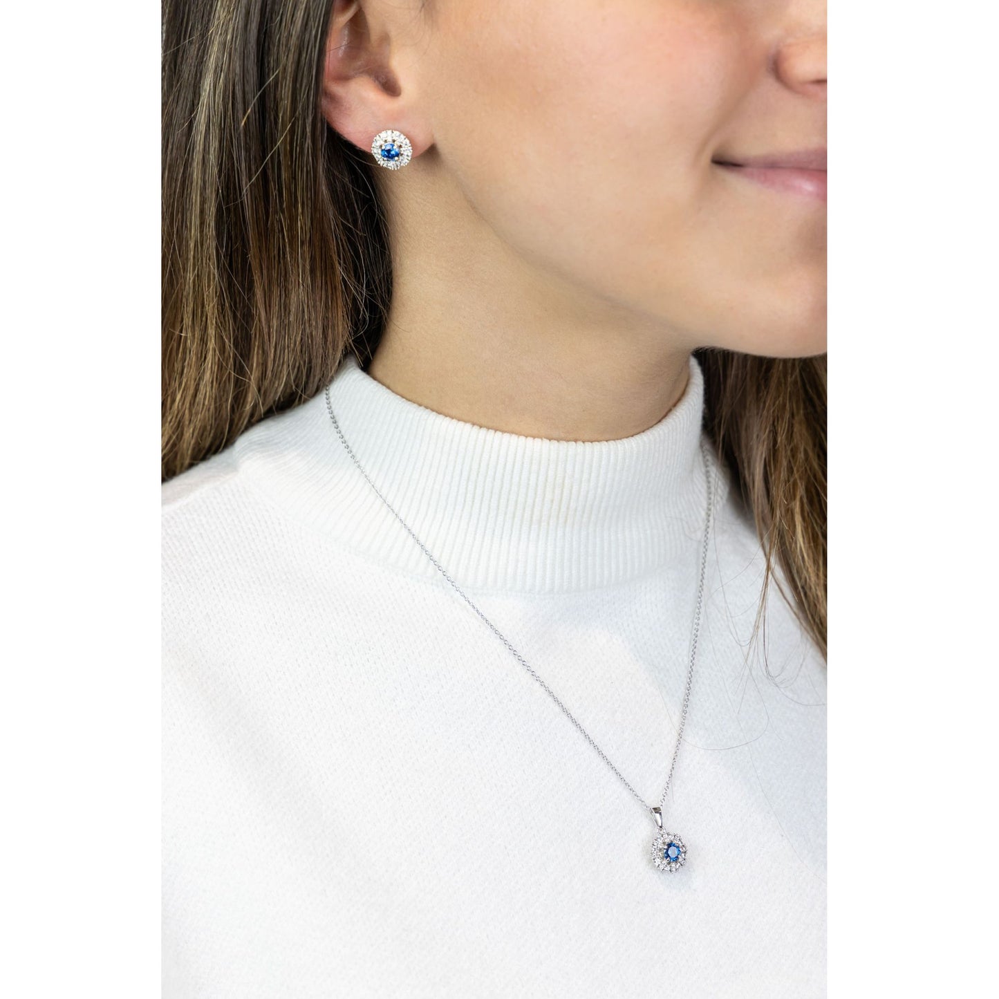 Ohrstecker 925/- Sterling Silber rhodiniert 1,1cm Zirkonia