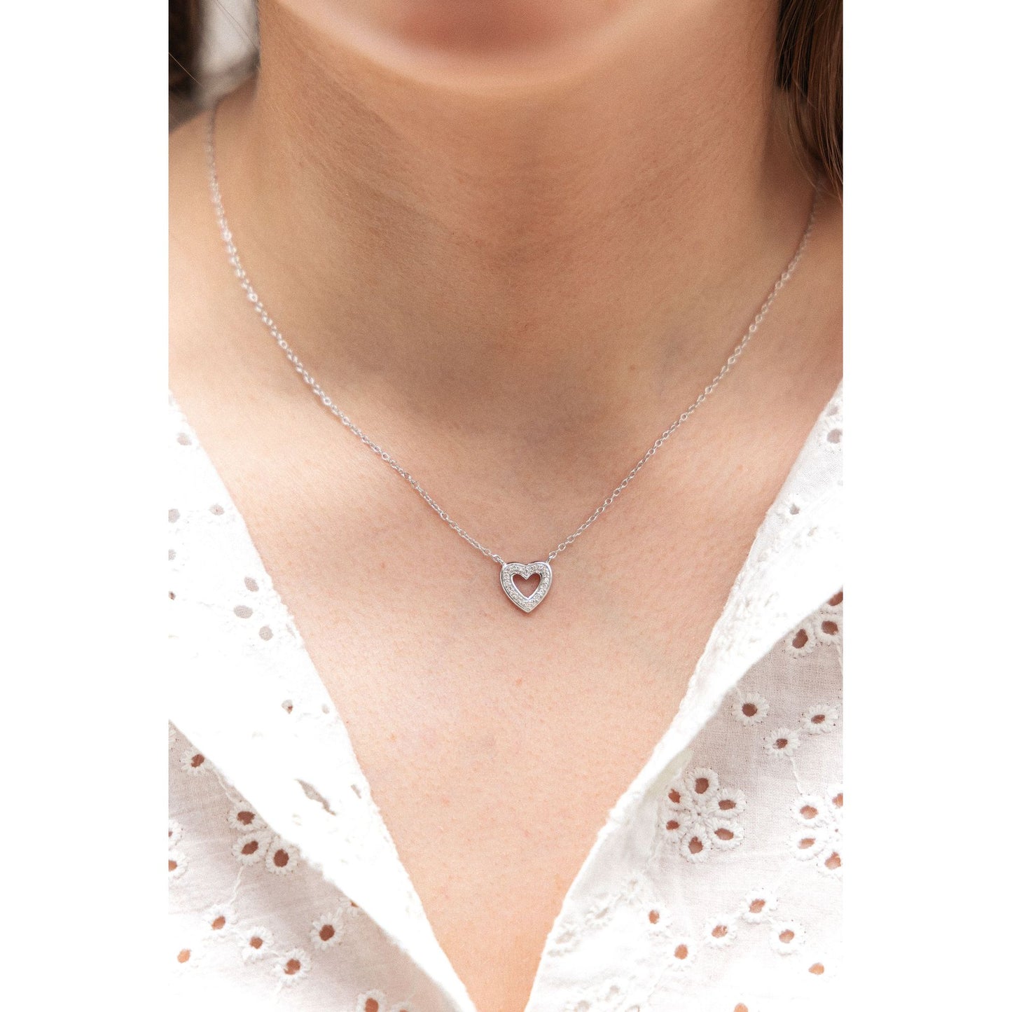 Halskette Ankerkette 925/- Sterling Silber rhodiniert 47,0cm Zirkonia