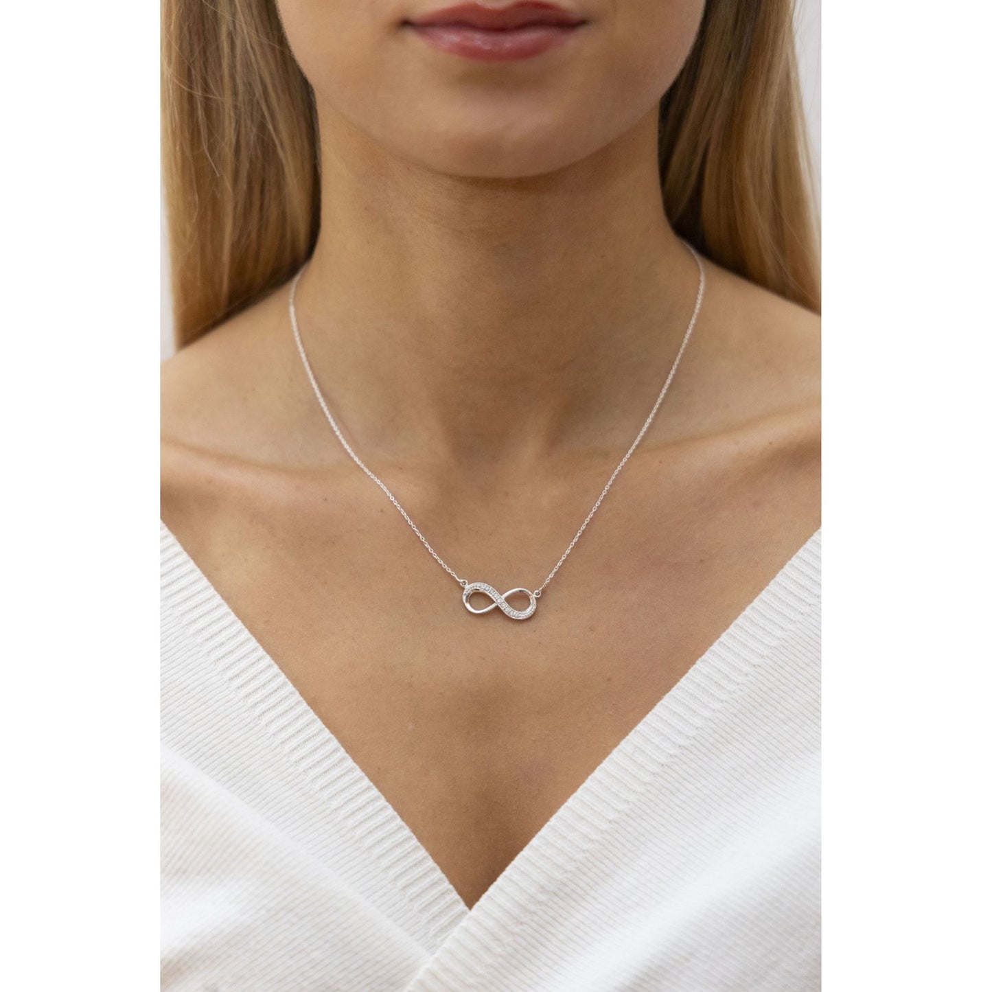 Halskette keine / nicht relevant 925/- Sterling Silber 45cm Zirkonia