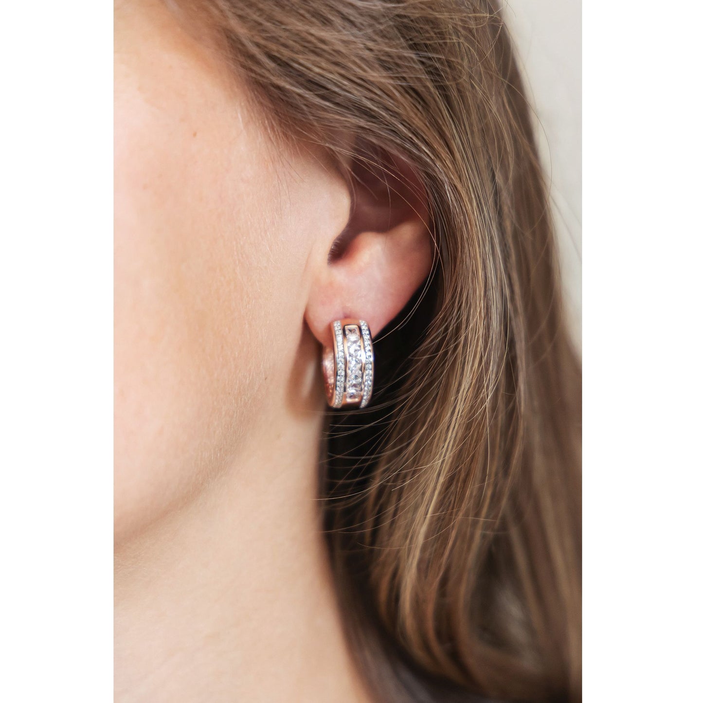 Ohrring 925/- Sterling Silber rotvergoldet 1,8cm ohne