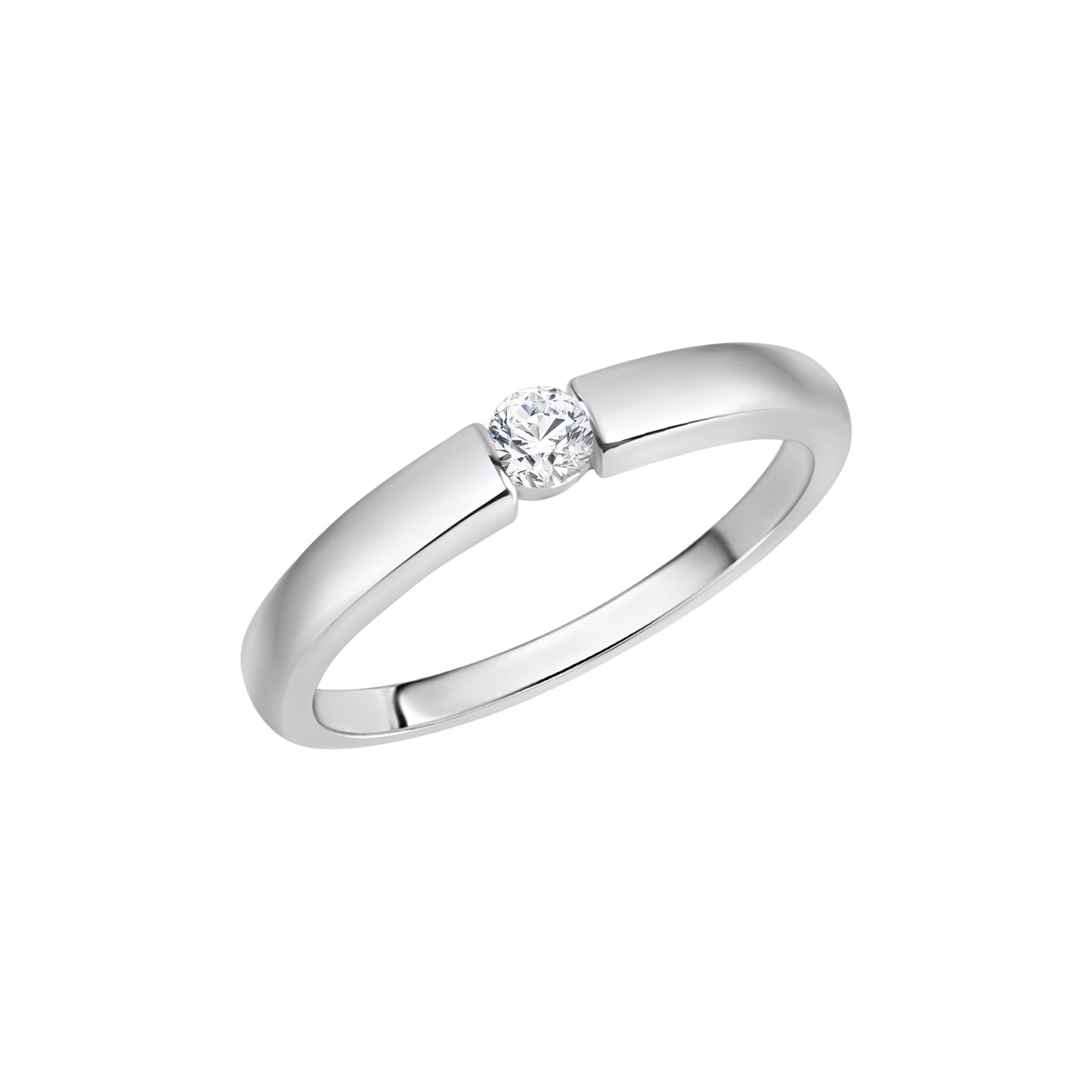 Ring 925/- Sterling Silber rhodiniert Zirkonia