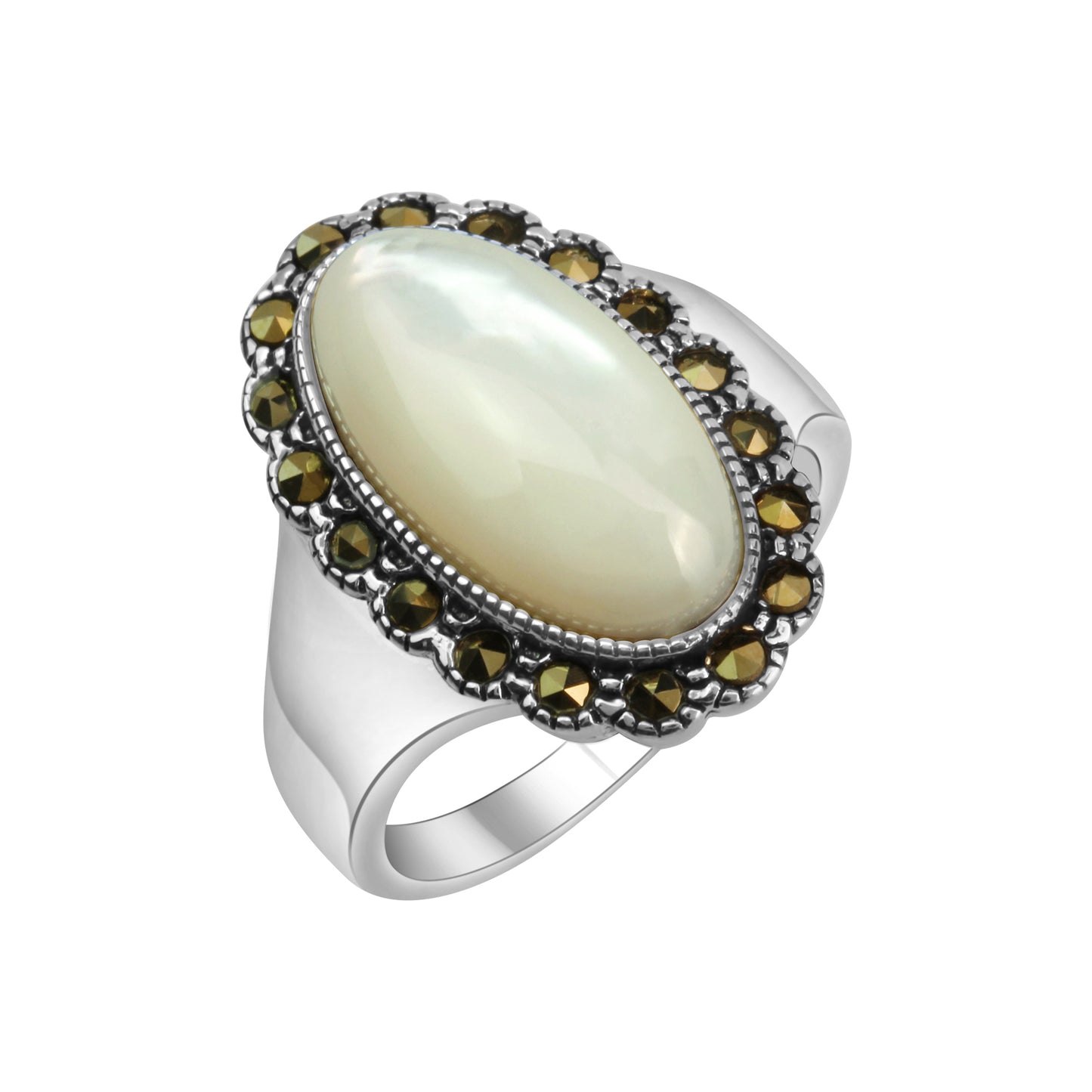 Ring 925/- Sterling Silber oxydiert Markasit