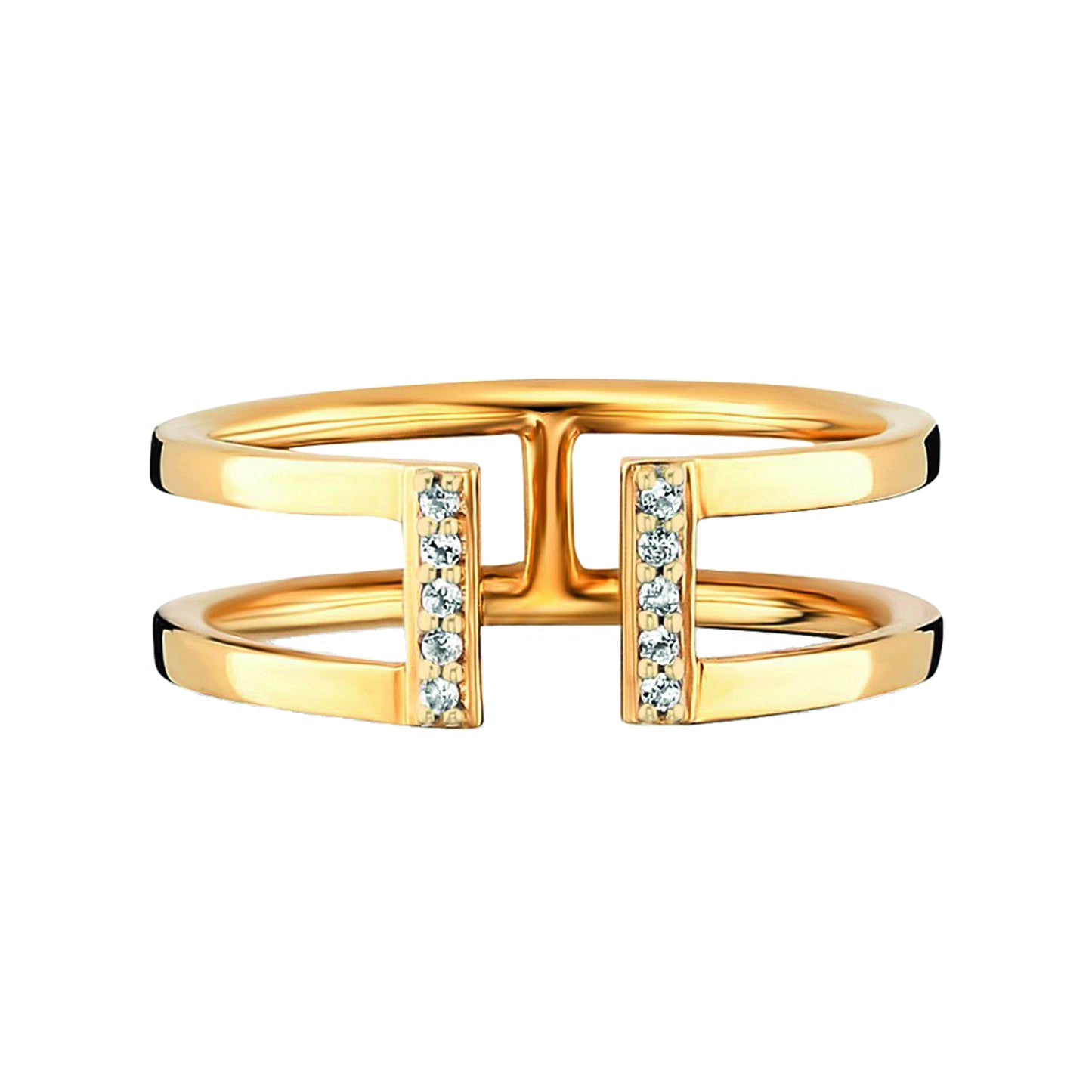 cai Ring 925/- Sterling Silber vergoldet Topas 0,040ct