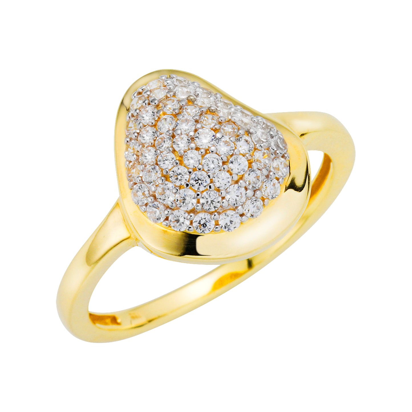 Ring 333/- Gold rhodiniert (teil) Zirkonia