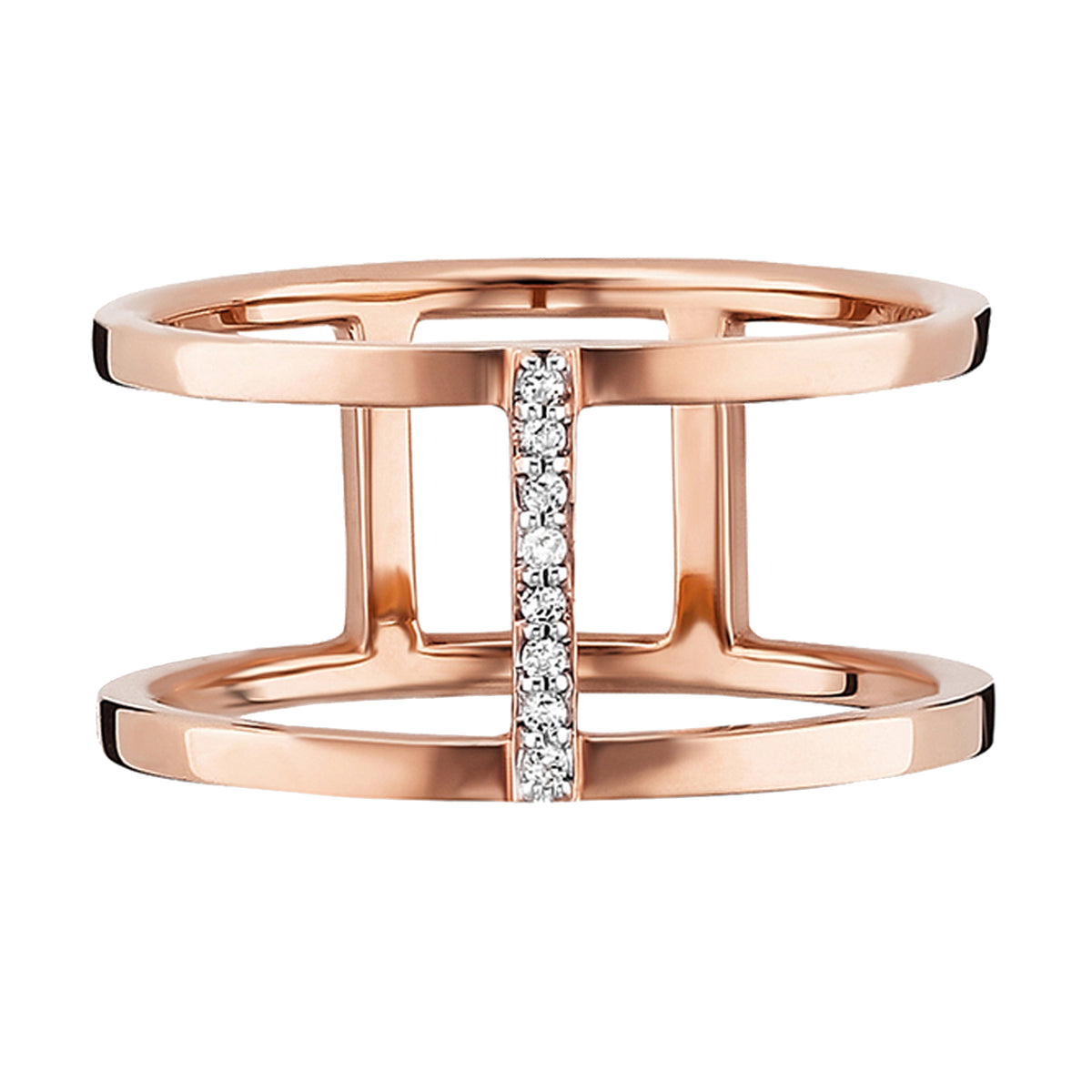 cai Ring 925/- Sterling Silber rotvergoldet Topas 0,036ct