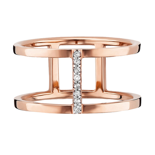 cai Ring 925/- Sterling Silber rotvergoldet Topas 0,036ct