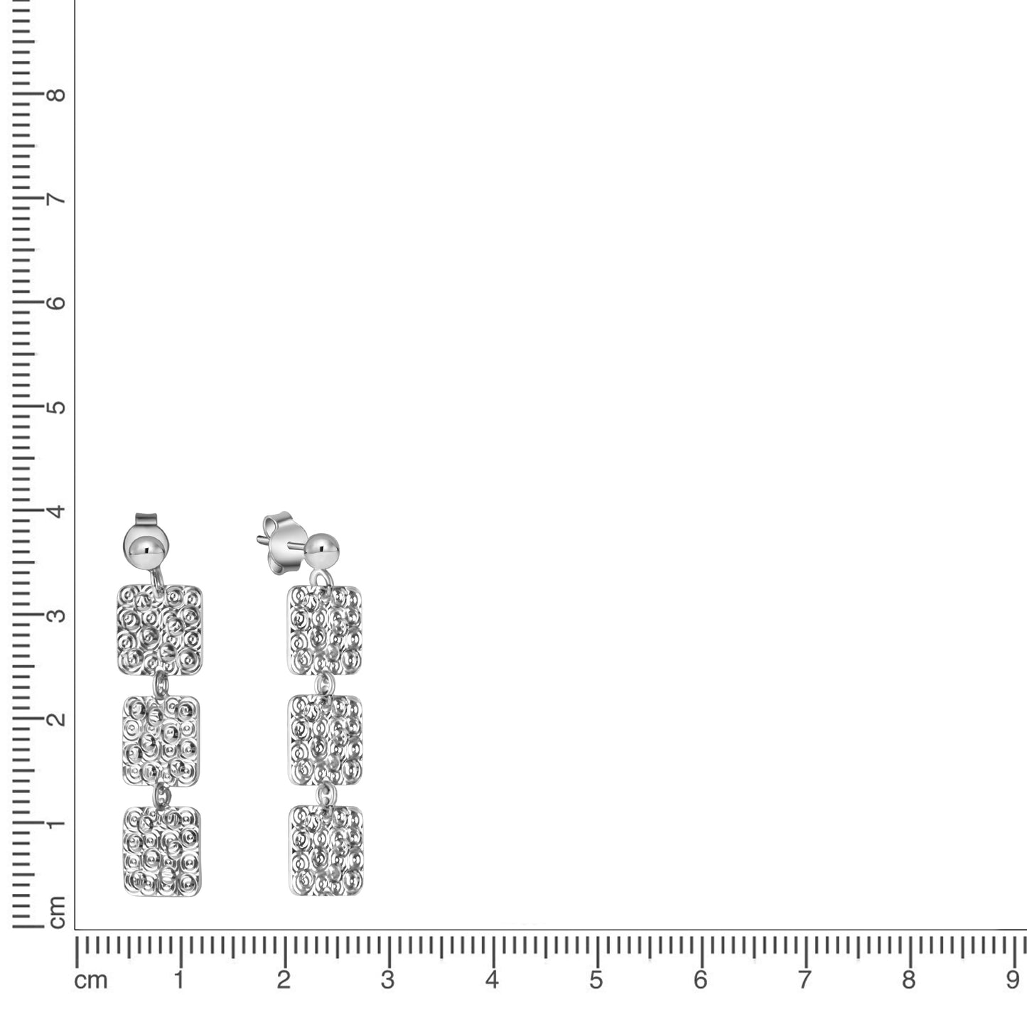 Ohrstecker 925/- Sterling Silber Rhodiniert 4,1cm