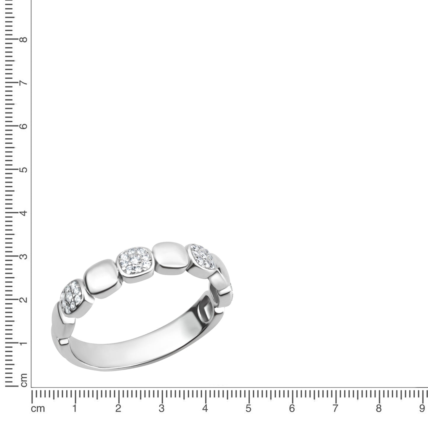 Ring 925/- Sterling Silber Rhodiniert Zirkonia