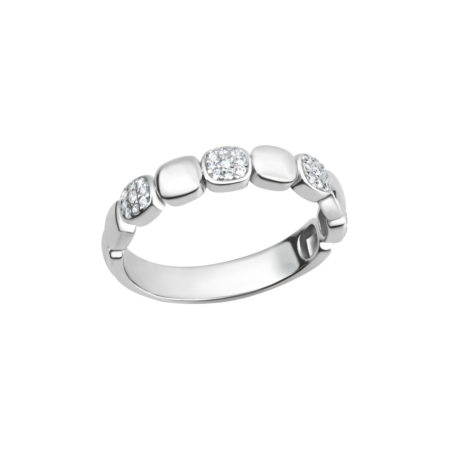 Ring 925/- Sterling Silber Rhodiniert Zirkonia