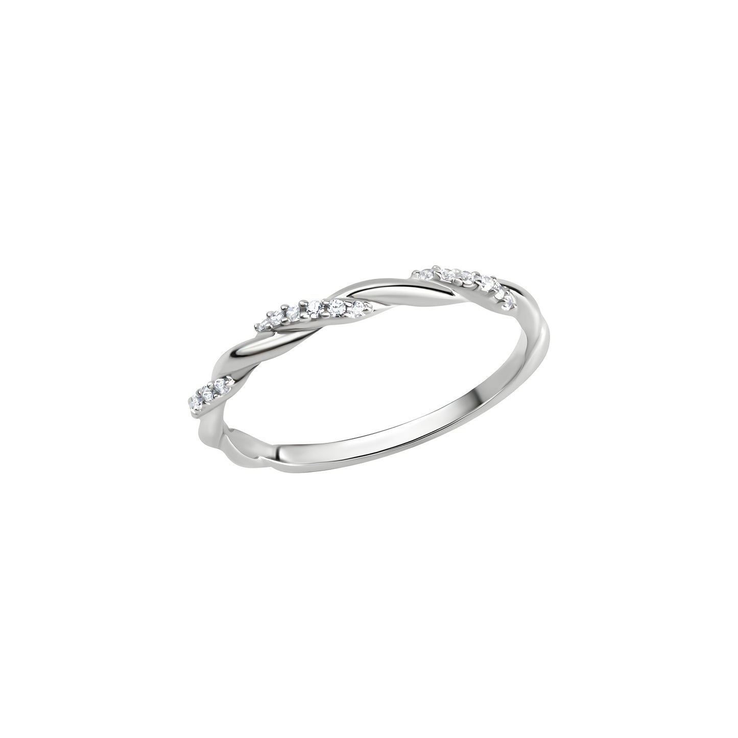 Ring 925/- Sterling Silber Rhodiniert Zirkonia