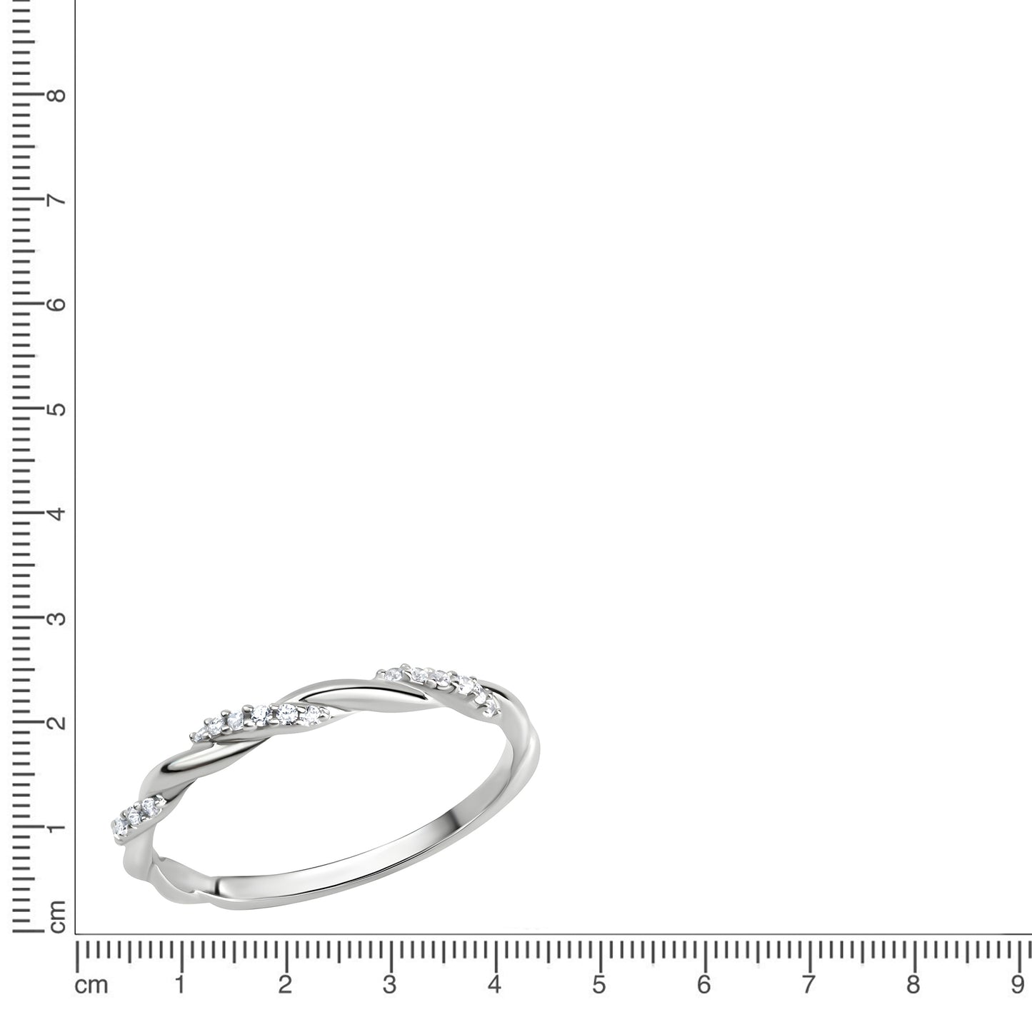 Ring 925/- Sterling Silber Rhodiniert Zirkonia