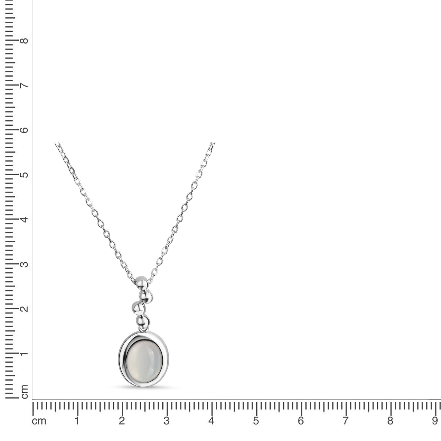 Anhänger mit Kette Ankerkette 925/- Sterling Silber Rhodiniert 45,0cm Katzenauge