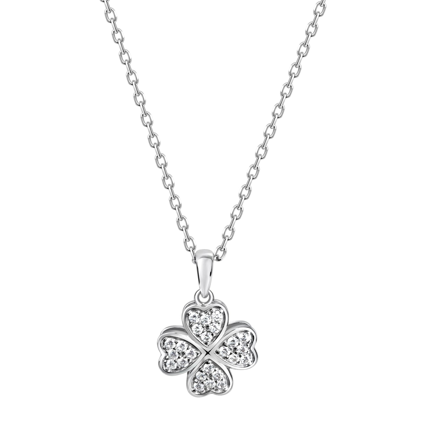 Anhänger mit Kette Ankerkette 925/- Sterling Silber Rhodiniert 45,0cm Zirkonia