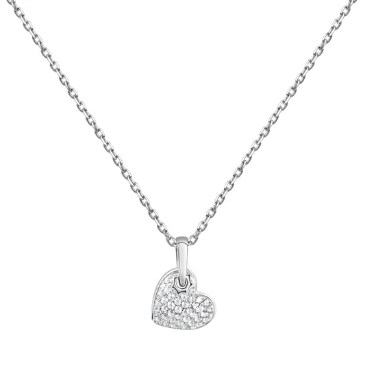 Anhänger mit Kette Ankerkette 925/- Sterling Silber Rhodiniert 45,0cm Zirkonia