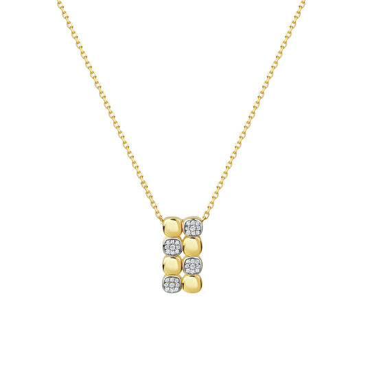 Anhänger mit Kette Ankerkette 925/- Sterling Silber vergoldet 45,0cm Zirkonia