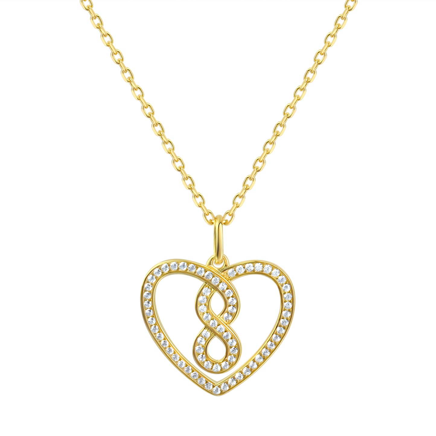 Anhänger mit Kette Ankerkette 925/- Sterling Silber vergoldet 44,0cm Zirkonia