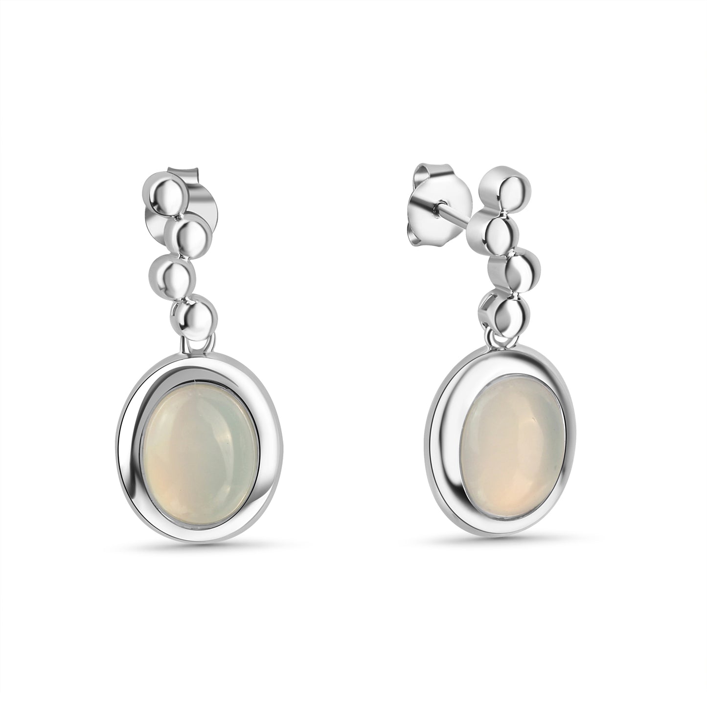 Ohrstecker 925/- Sterling Silber Rhodiniert 2,6cm Katzenauge