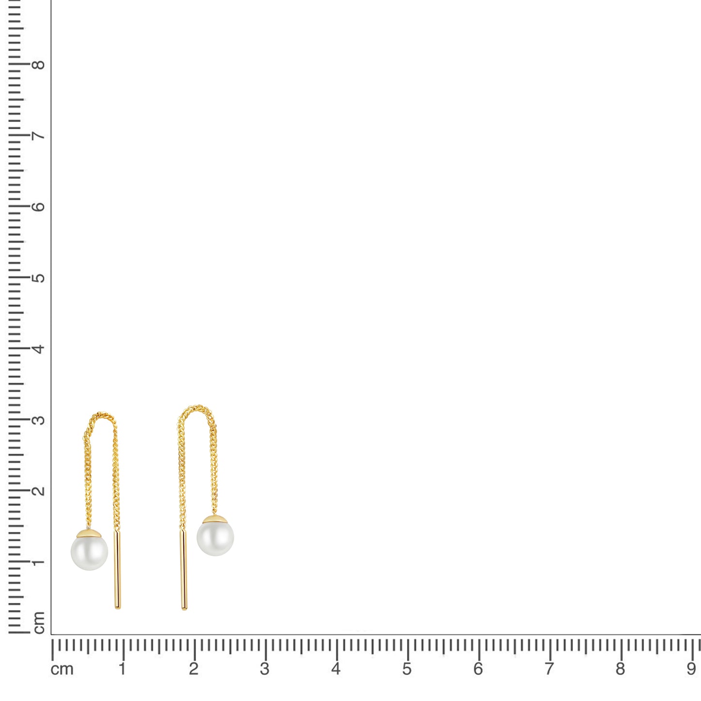 Ohrhänger 333/- Gold 5,5cm Süßwasserzuchtperle