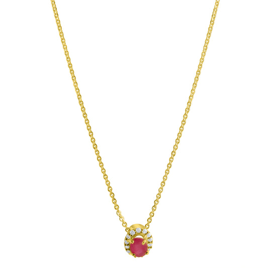 Collier Ankerkette 333/- Gold 45,0cm Rubin