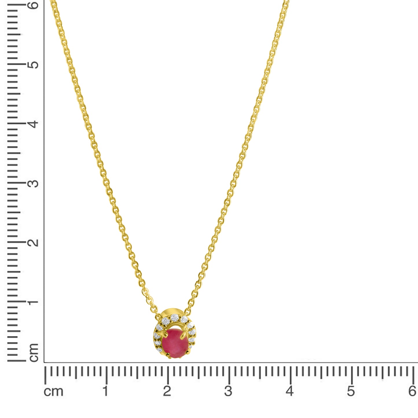 Collier Ankerkette 333/- Gold 45,0cm Rubin