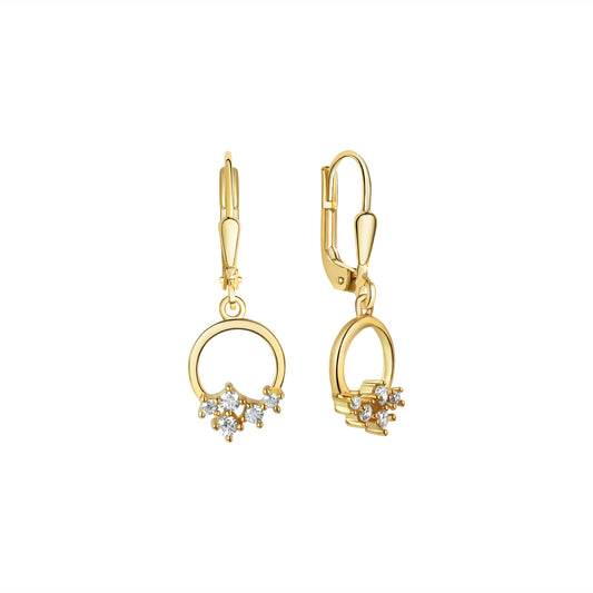 Ohrhänger 375/- Gold 2,7cm Zirkonia