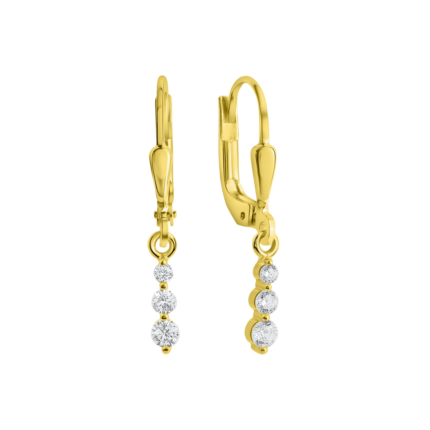 Ohrhänger 375/- Gold 2,4cm Zirkonia