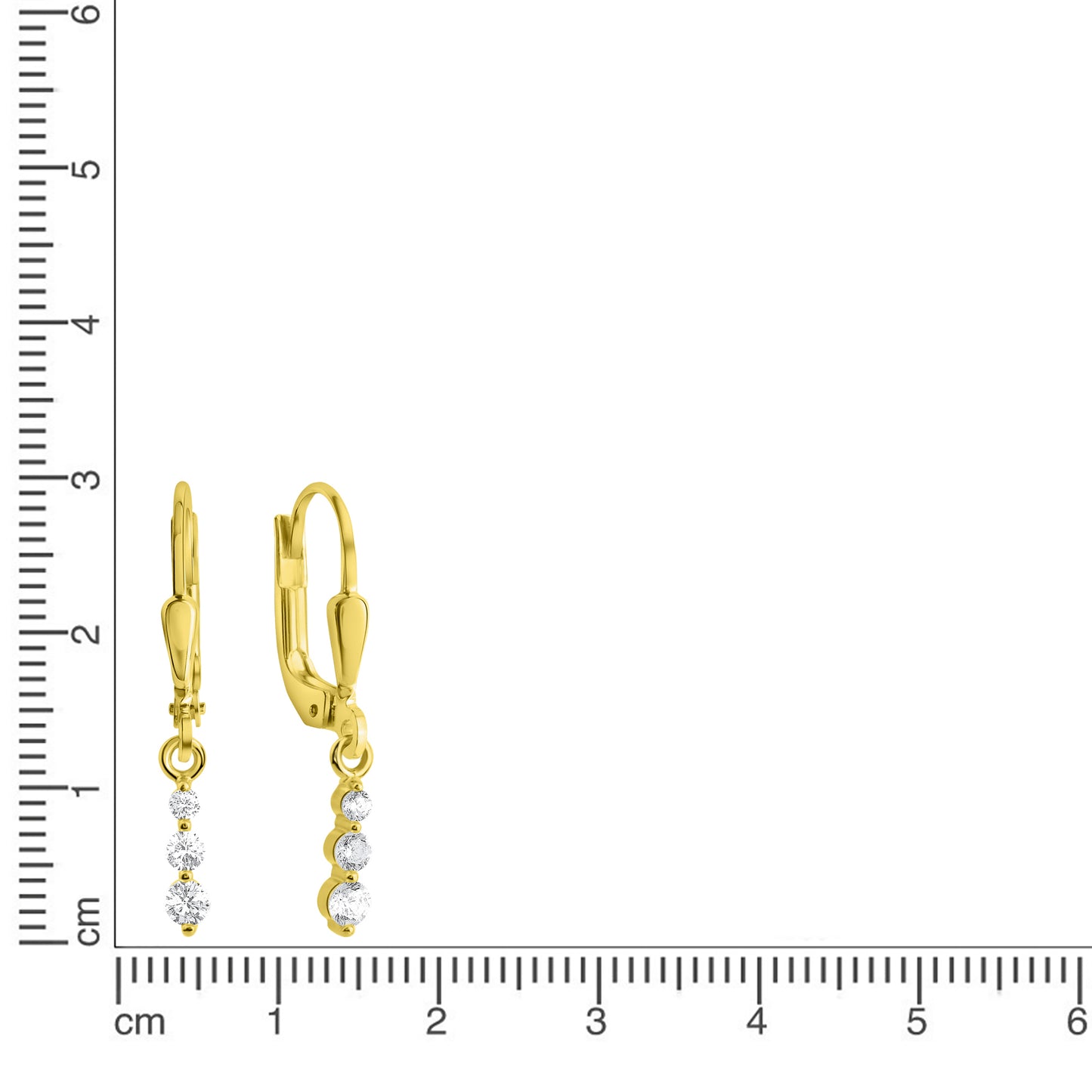 Ohrhänger 375/- Gold 2,4cm Zirkonia