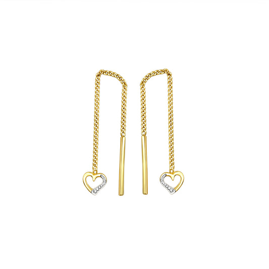 Ohrhänger 333/- Gold Rhodiniert 5,8cm