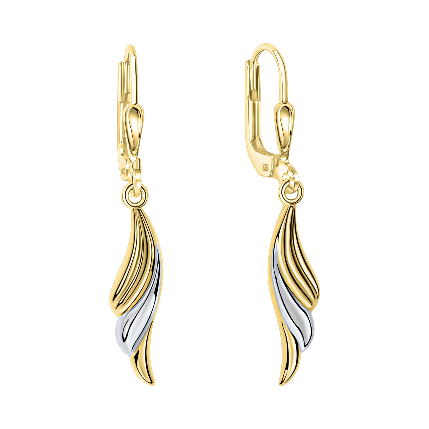 Ohrhänger 333/- Gold rhodiniert (teil) 3,5cm