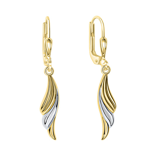 Ohrhänger 333/- Gold rhodiniert (teil) 3,5cm