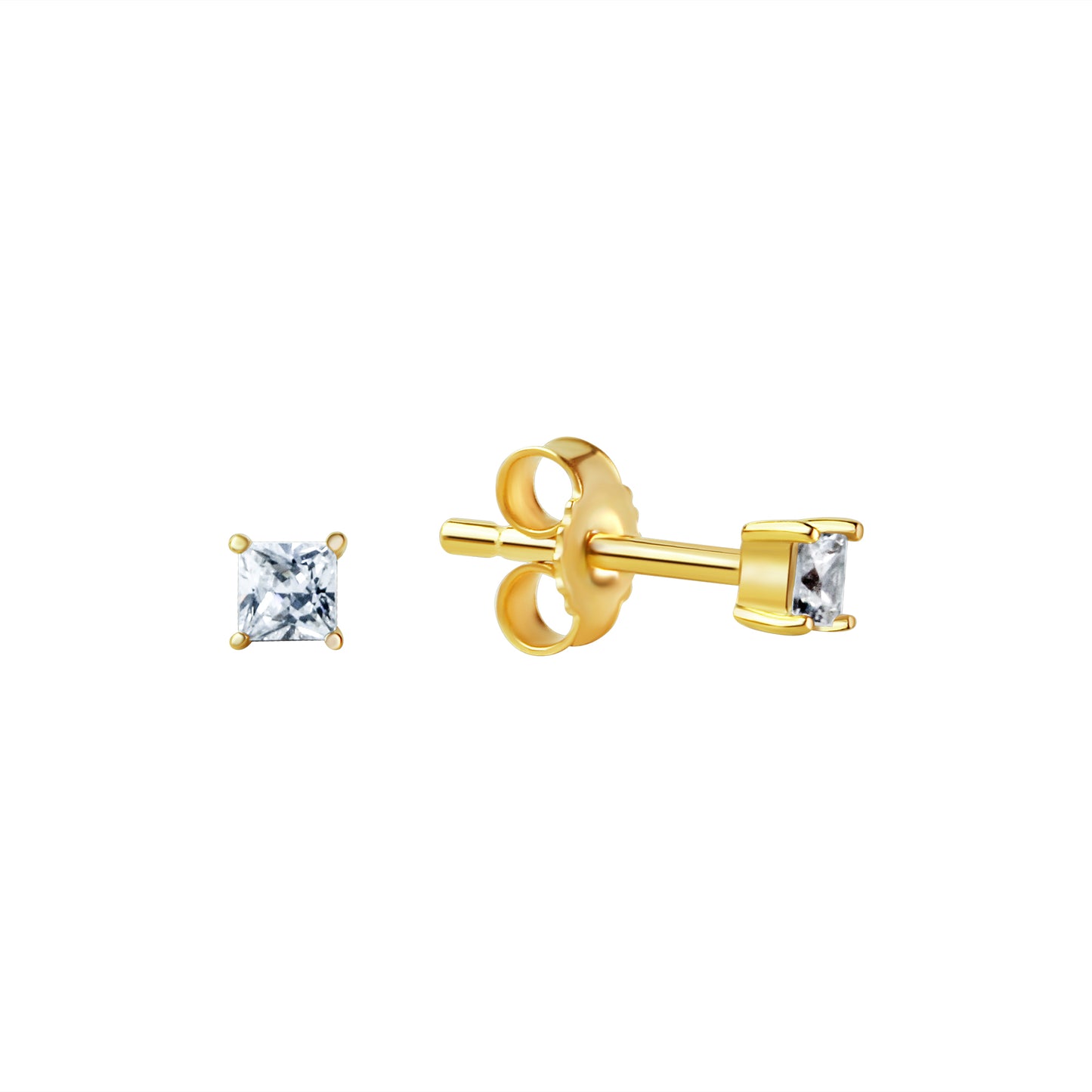 Ohrstecker 333/- Gold 0,3cm Zirkonia