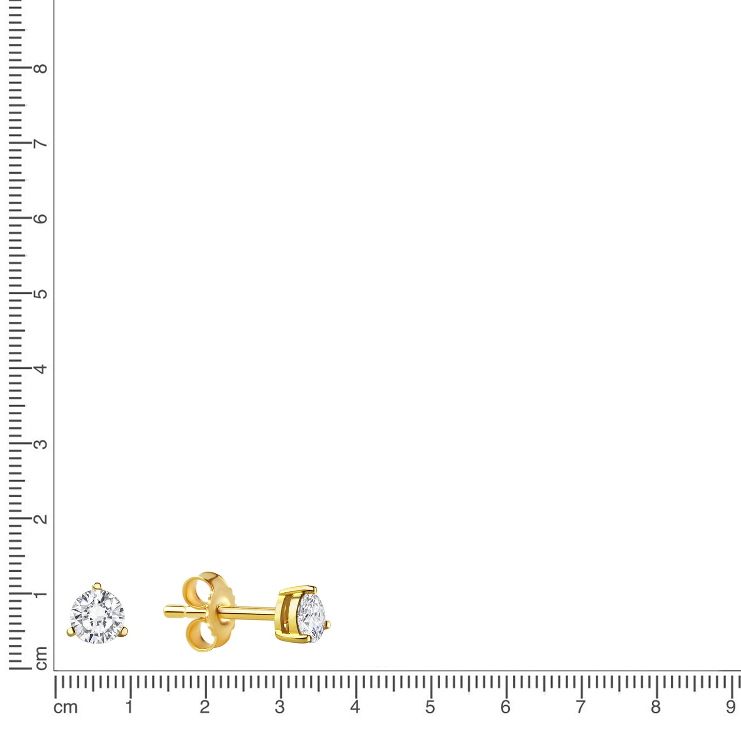 Ohrstecker 333/- Gold 0,4cm Zirkonia