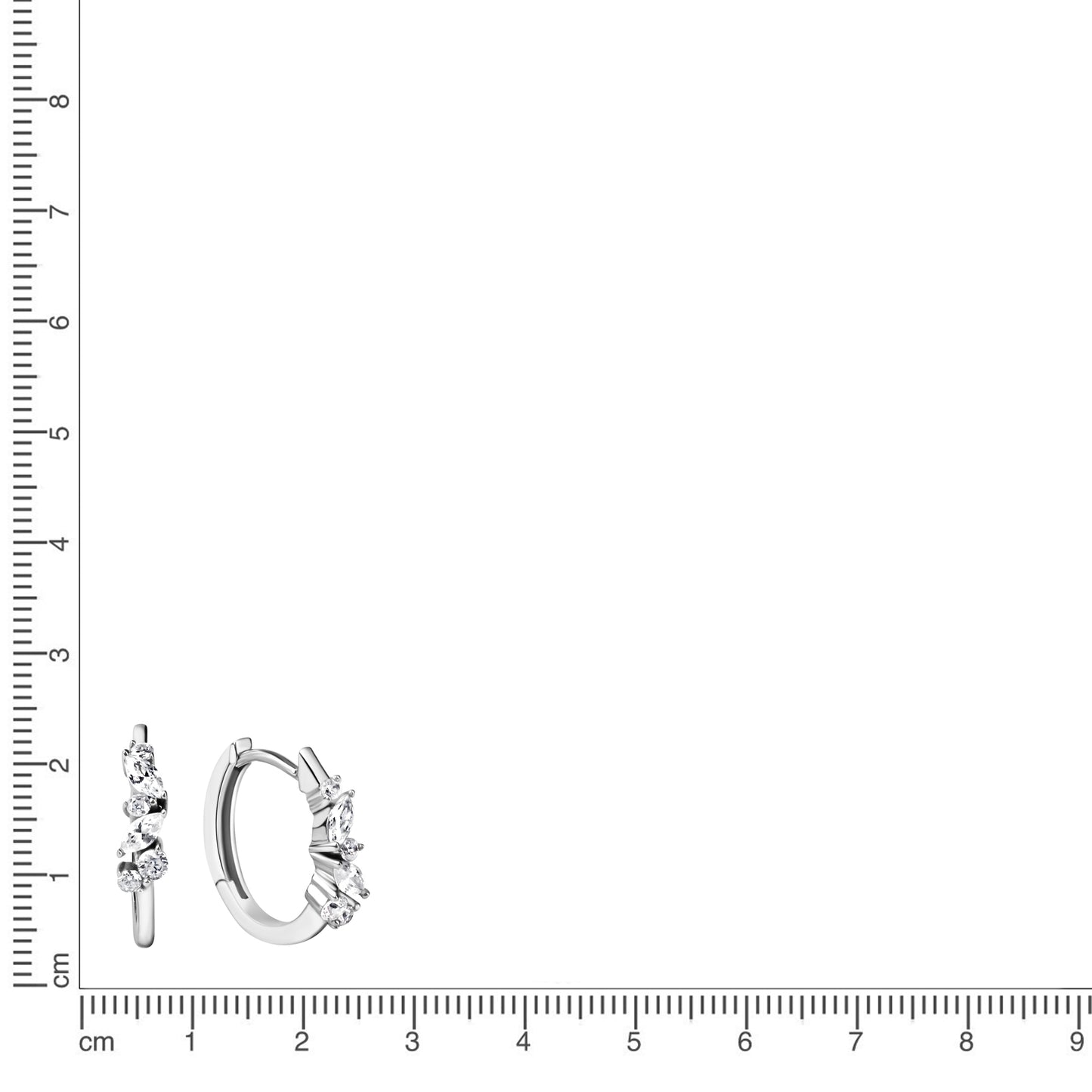 Creolen 375/- Gold 1,5cm Zirkonia