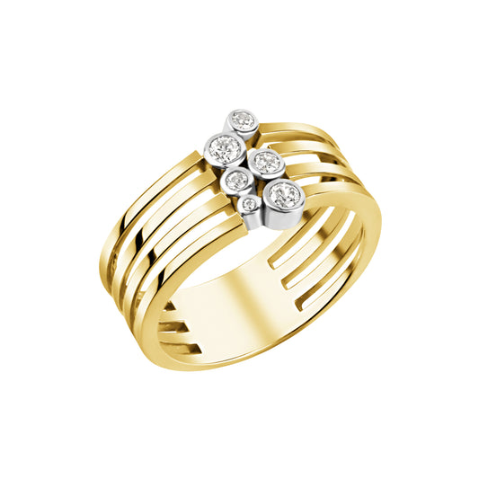 Ring 925/- Sterling Silber rhodiniert (teil) Zirkonia