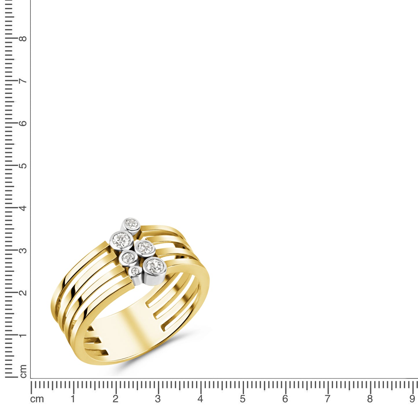 Ring 925/- Sterling Silber rhodiniert (teil) Zirkonia