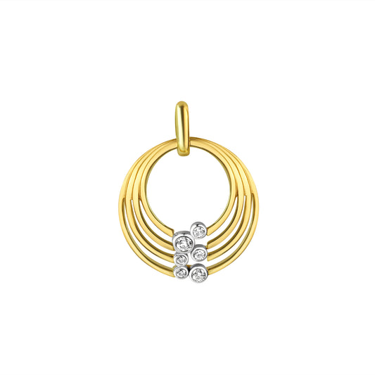 Anhänger 925/- Sterling Silber vergoldet 3,0cm Zirkonia