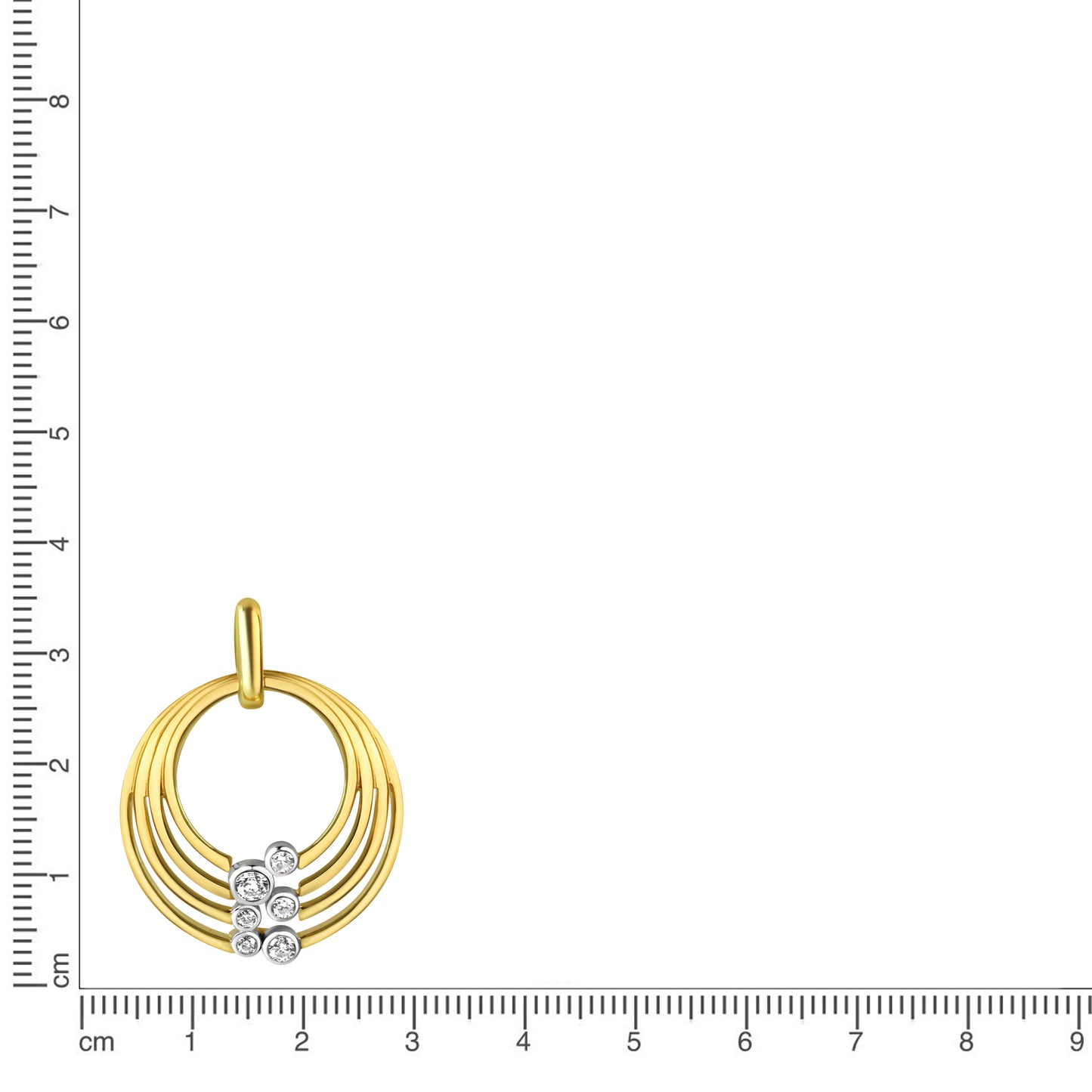 Anhänger 925/- Sterling Silber vergoldet 3,0cm Zirkonia