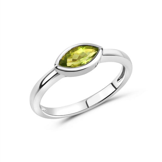 Ring 925/- Sterling Silber Rhodiniert Peridot 0,62ct.