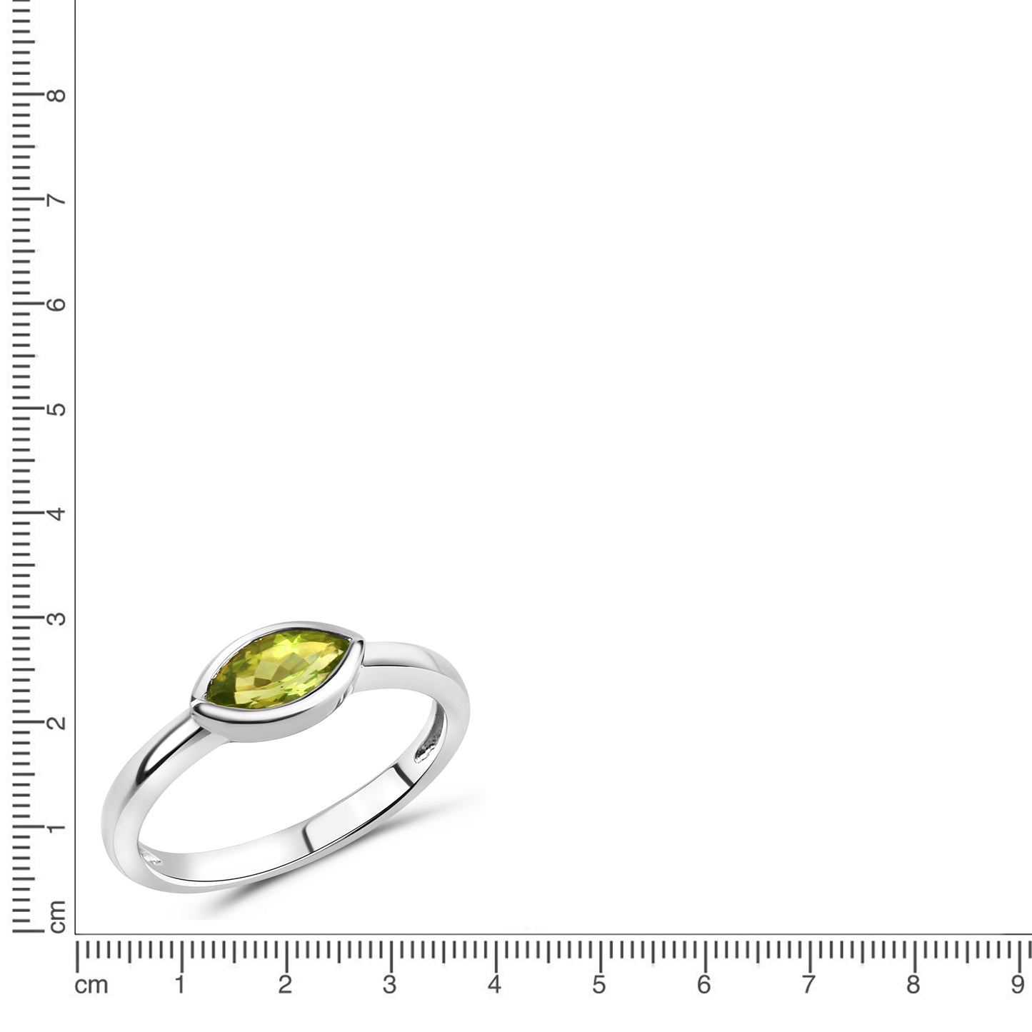 Ring 925/- Sterling Silber Rhodiniert Peridot 0,62ct.