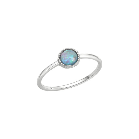 Ring 925/- Sterling Silber Rhodiniert Opal