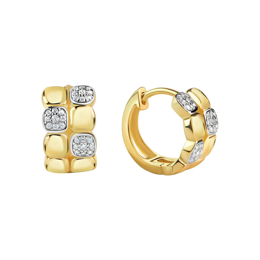 Klappcreolen 925/- Sterling Silber rhodiniert (teil) 1,6cm Zirkonia