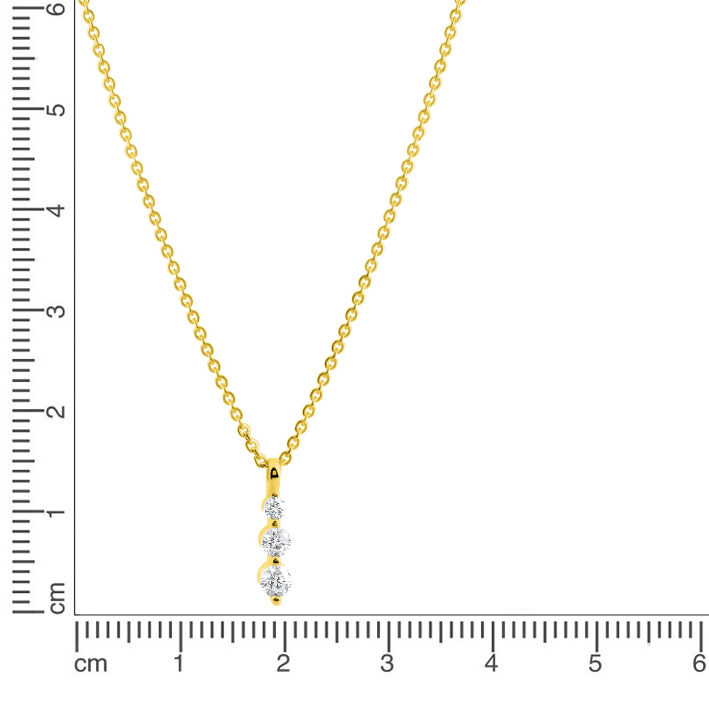 Anhänger mit Kette Ankerkette 333/- Gold 45,0cm Zirkonia