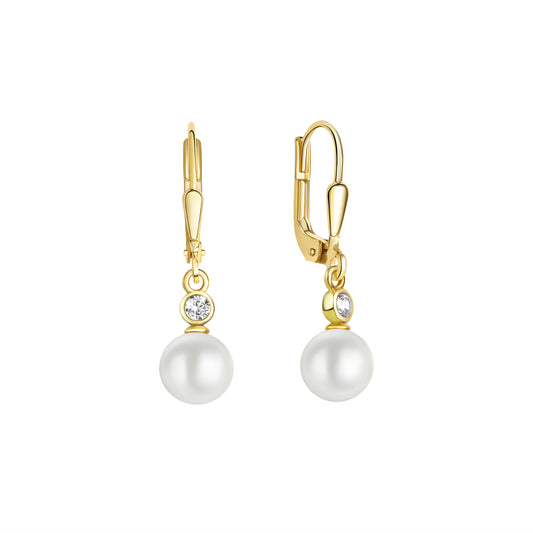 Ohrhänger 333/- Gold 2,6cm Zirkonia