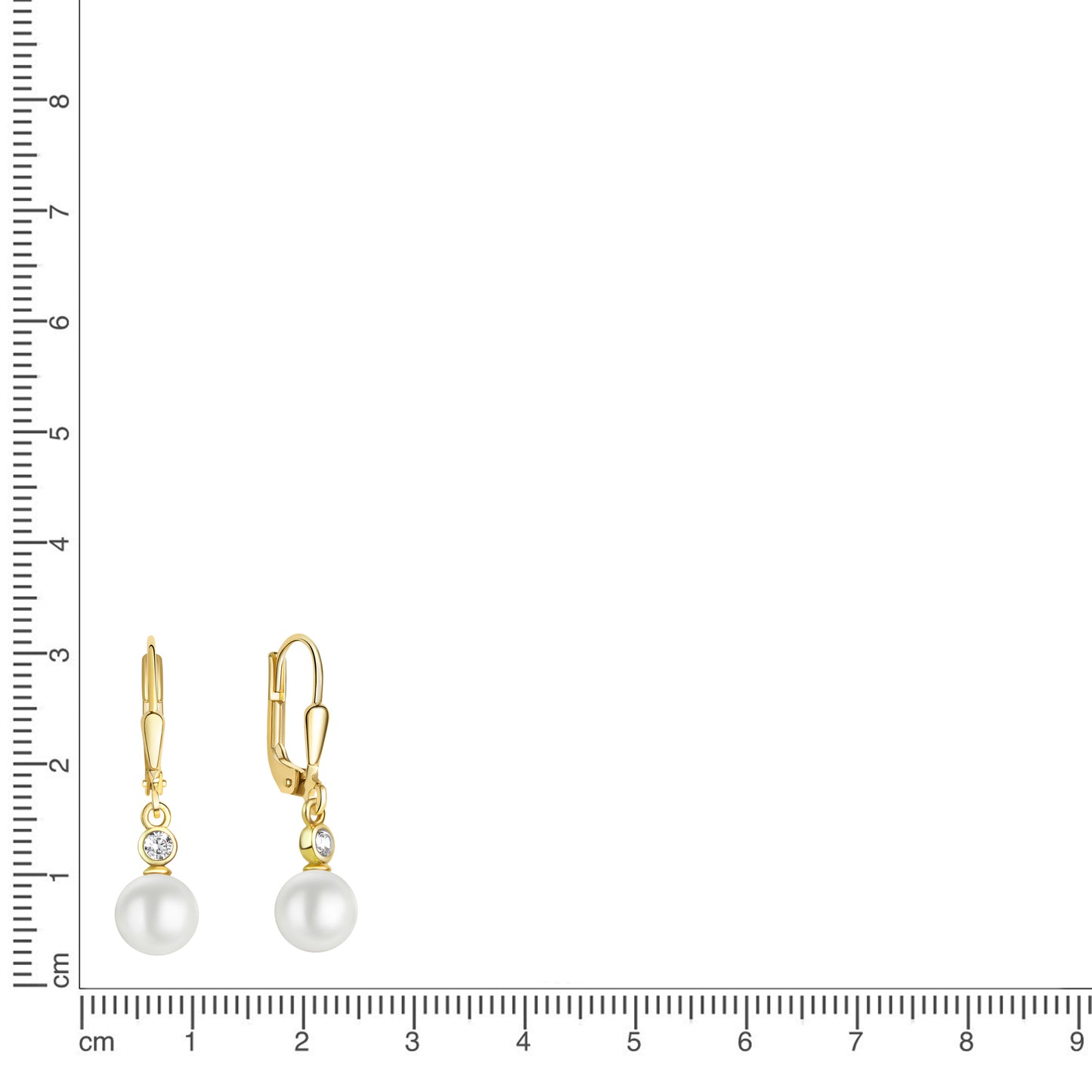 Ohrhänger 333/- Gold 2,6cm Zirkonia