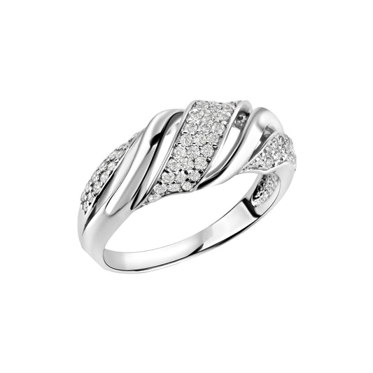 Ring 925/- Sterling Silber rhodiniert Zirkonia