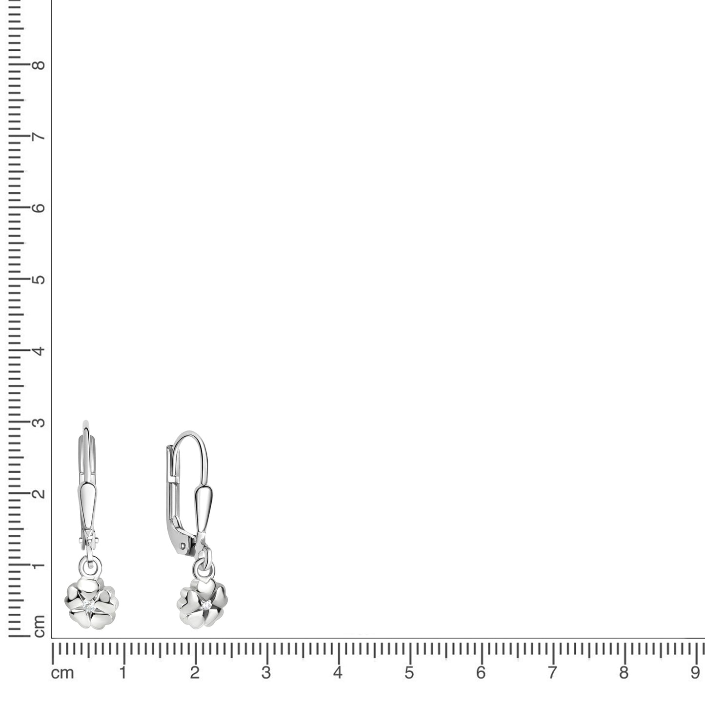Ohrhänger 925/- Sterling Silber rhodiniert 2,2cm Zirkonia