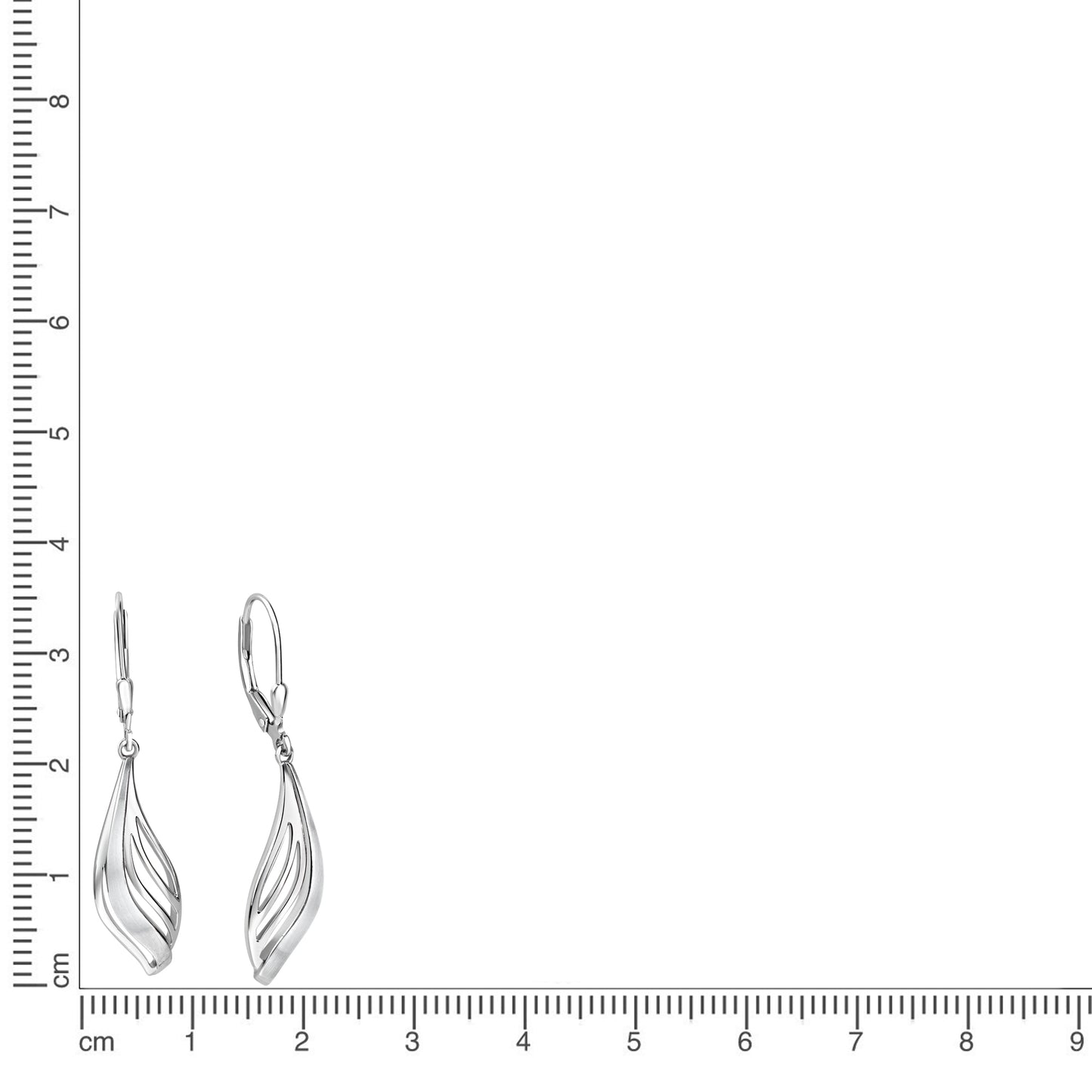 Ohrhänger 925/- Sterling Silber rhodiniert 3,8cm