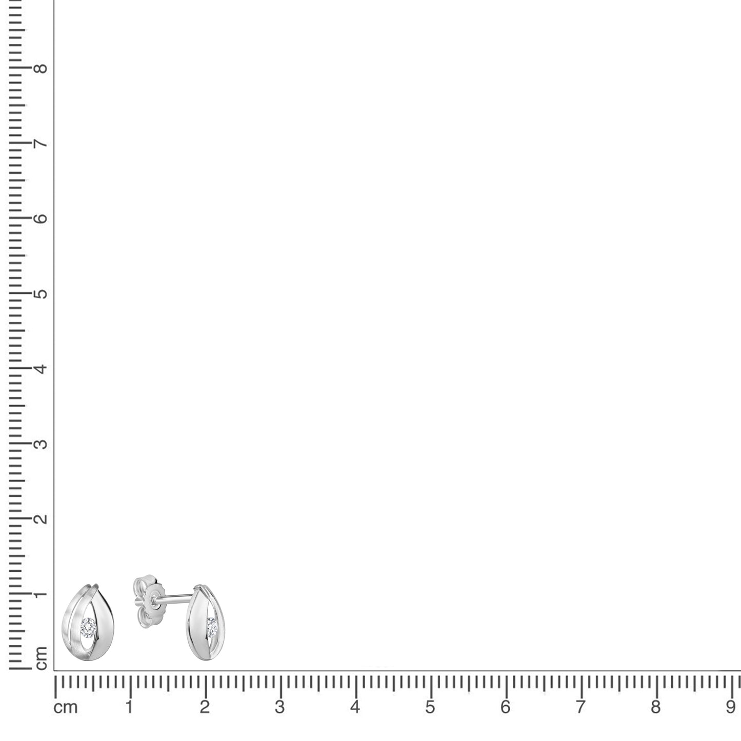 Ohrstecker 925/- Sterling Silber versilbert 0,8cm Zirkonia